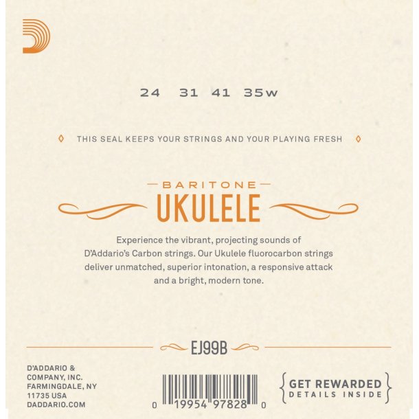 D'Addario EJ99B Ukulele Baritone Carbon